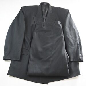Soho 50L 44x32 Black Double Breasted Mens Jacket Pants Suit